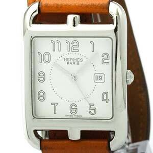 HERMES Cape Cod Double Tour Steel Quartz Mens Watch CC2.710 Polished